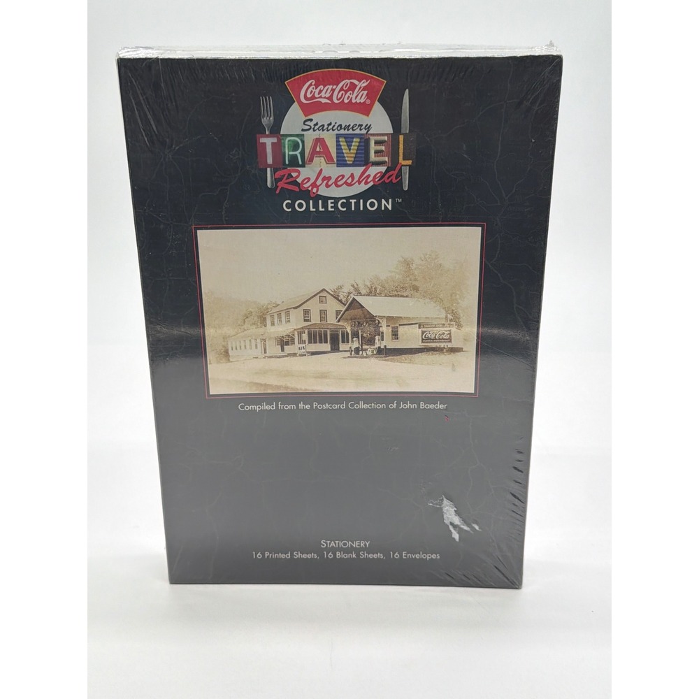 Vintage 1996 Coca-Cola Travel Refreshed Stationery Set John Baeder Roadside Art